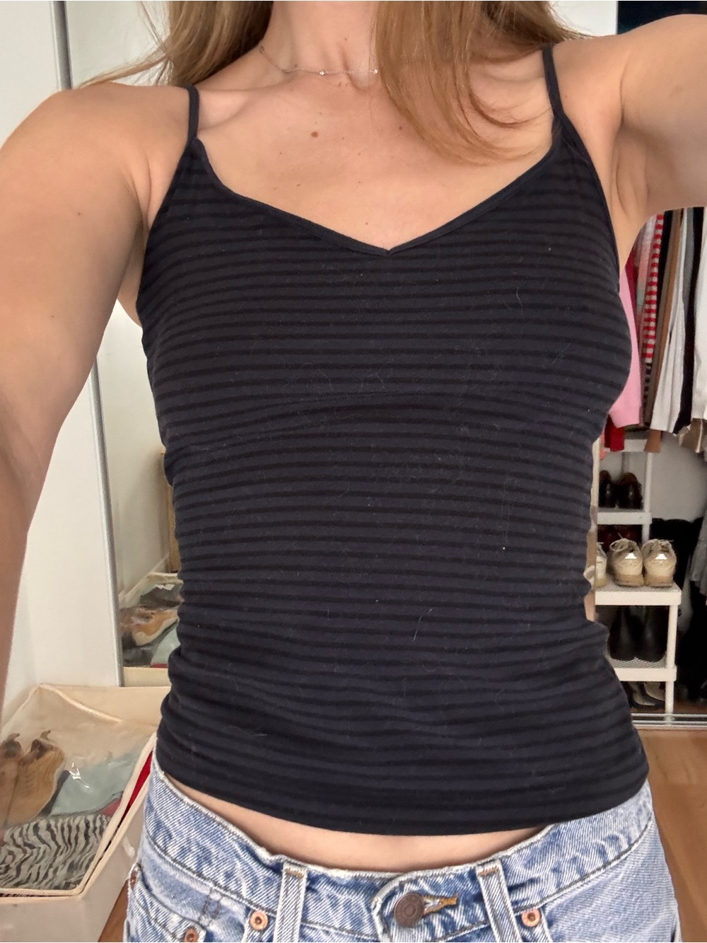 Weekday Black Ribbed Spaghetti Strap Camisole